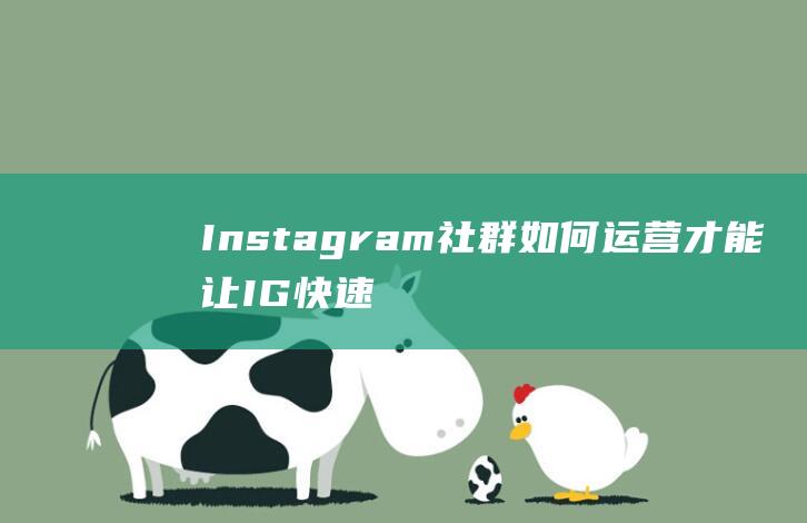 Instagram社群如何运营才能让IG快速涨粉